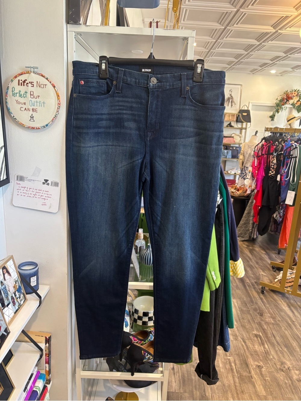 Hudson Jeans Women's Slim Straight Dark Blue Stretch Denim